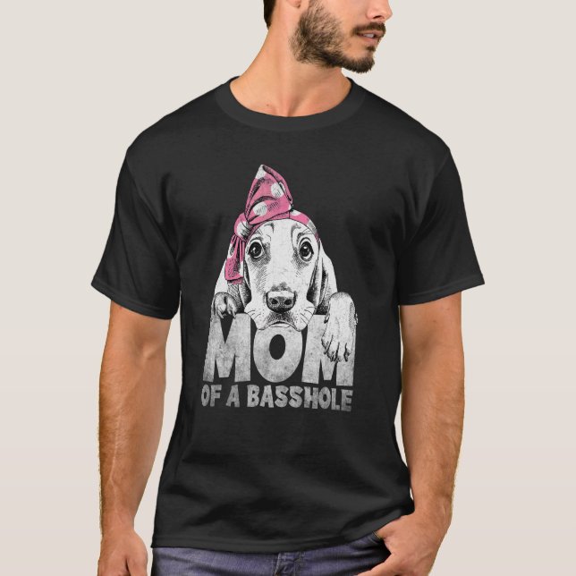 Camiseta Mãe De Cachorro De Caça De Basset (Frente)