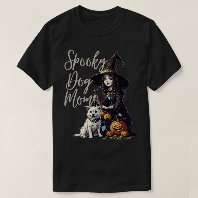 Camiseta mãe de cachorro de halloween 5 (Frente do Design)