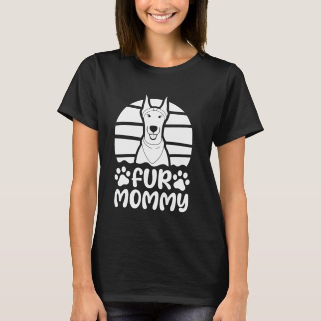 Camiseta Mãe de Cachorro Dobermann Pet - Raça Mãe Peluda (Frente)