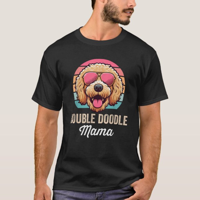 Camiseta Mãe de Cachorro Double Doodle Fofa Mama Double Doo (Frente)