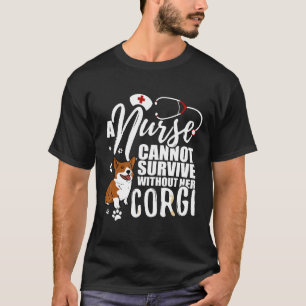 Camiseta Mãe de Cachorro Enfermeira Corgi Amamentando Para