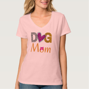Camiseta Mãe de Cachorro Estampa de Leopardo / Presente de