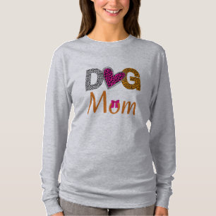 Camiseta Mãe de Cachorro Estampa de Leopardo/Presente de Am