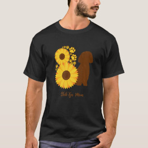 Camiseta Mãe de Cachorro Girassol - Shih Tzu Premium