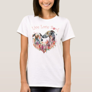 Camiseta Mãe de Cachorro Greyhound Floral