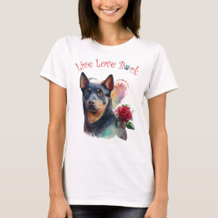 Camiseta Mãe de Cachorro Kelpie Australiano Floral