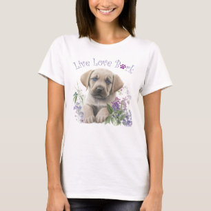 Camiseta Mãe de Cachorro Labrador Floral