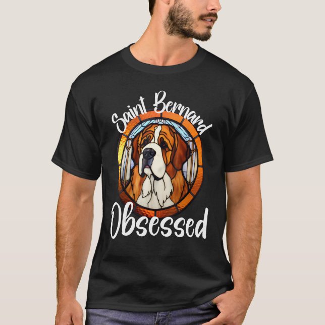 Camiseta Mãe de Cachorro Obsessiva com São Bernardo Cachorr (Frente)