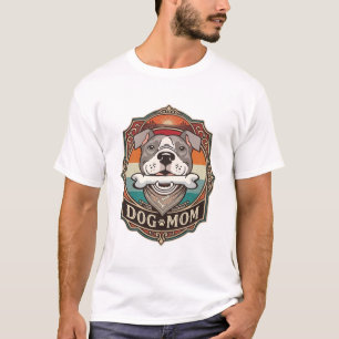 Camiseta Mãe de Cachorro Osso Bandana Antigo Quadro_1