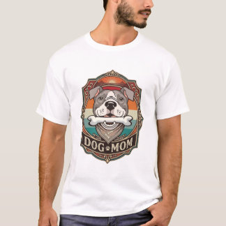 Camiseta Mãe de Cachorro Osso Bandana Antigo Quadro_1