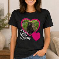 Mãe de Cachorro Script Rosa Coração Foto Preta