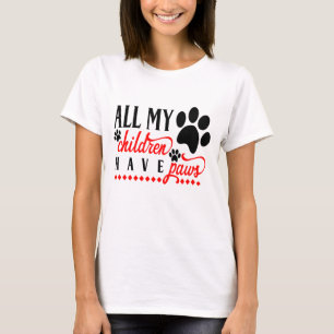 Camiseta Mãe de Cachorro Todos os Meus Filhos Têm Patas Ama