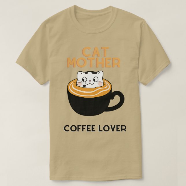 Camiseta Mãe de café de gato amante 5 (Frente do Design)
