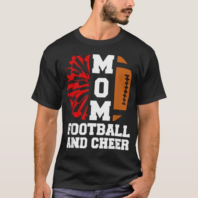 Camiseta Mãe de Cheerleader de Futebol e Alegria (Frente)