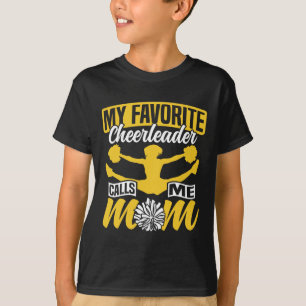 Camiseta Mãe de Cheerleading Cheer Minha Mãe Favorita de Ch