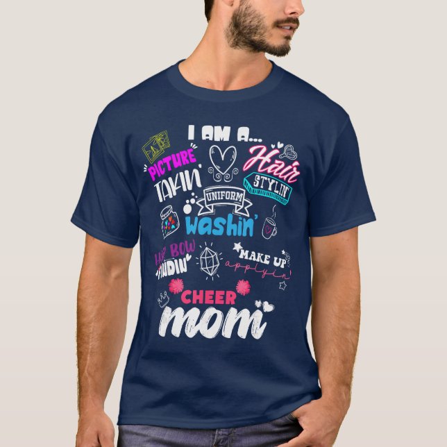 Camiseta Mãe de Cheerleading Engraçada para Mãe de Cheer Eq (Frente)