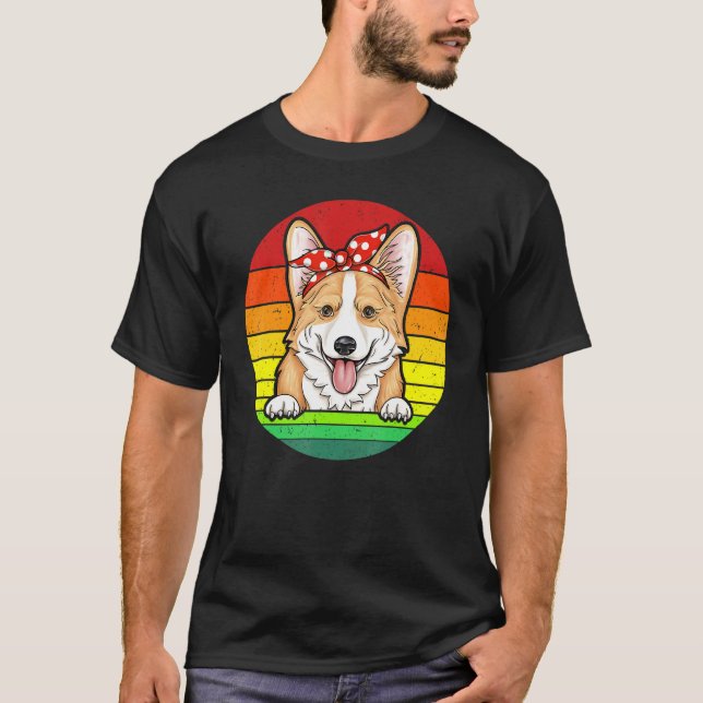 Camiseta Mãe de Corgi Fofa e Divertida com Bolinhas Vermelh (Frente)