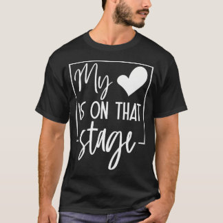 Camiseta Mãe de Dança Retro Meu Coração Está Naquele Palco