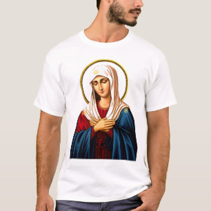 Camiseta Mãe de Deus Virgem ícone de ternura