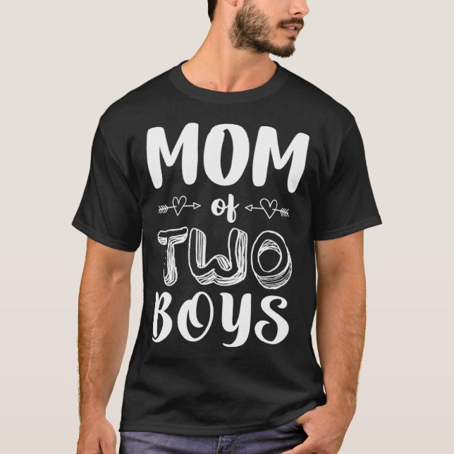 Camiseta Mãe De Dois Garotos Gêmeos Mamãe Mulheres (Frente)