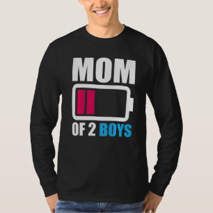 Camiseta Mãe De Dois Rapazes Da Filha Do Filho Para As Mulh