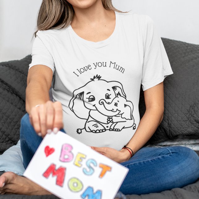 Camiseta Mãe de elefante e Dia de as mães Me personalizado (Elephant Mum & Me Mother's Day personalized T-Shirt)