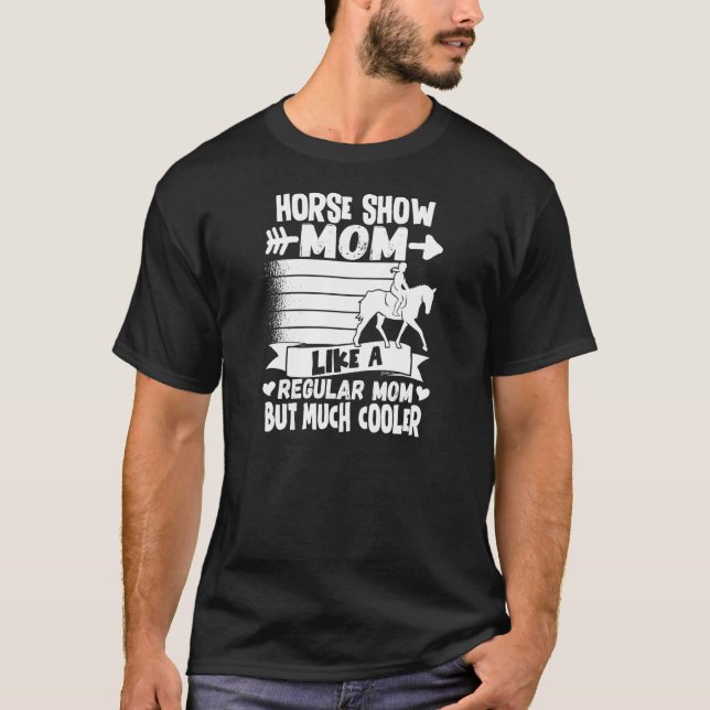 Camiseta Mãe de Equitação Feminina de Cavalos  (Frente)