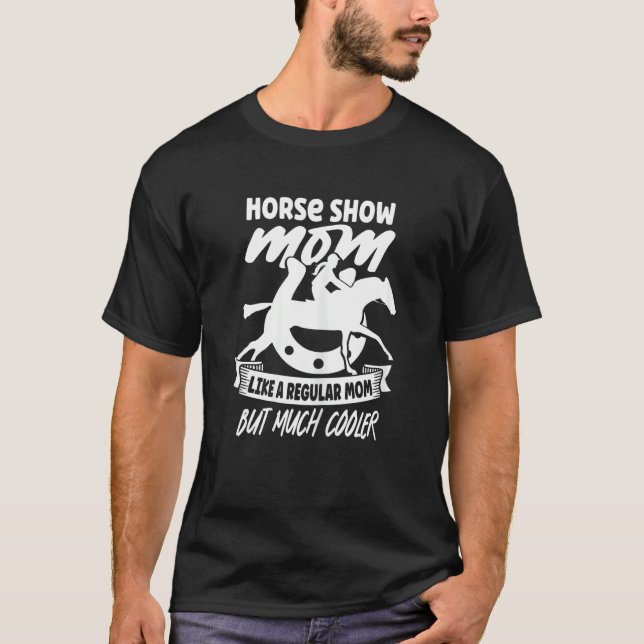 Camiseta Mãe de Equitação Feminina de Cavalos  (Frente)