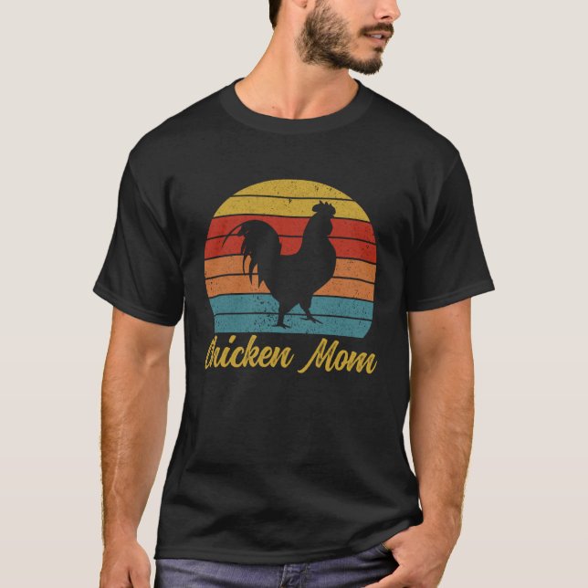 Camiseta Mãe de Frango Retro Dona de Frango Frango  Frango (Frente)