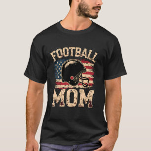 Camiseta Mãe de Futebol Bandeira Americana Capacete Desgast