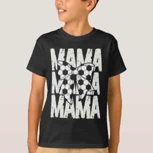 Camiseta Mãe de Futebol Coquette Laço Desporto Mãe Fofo Fut