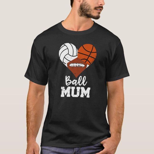 Camiseta Mãe de futebol de basquete de voleibol para Mãe de (Frente)