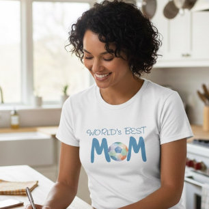 Camiseta Mãe de Futebol Divertida Dia das Mães Aquarela 
