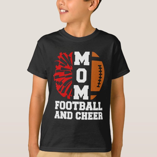 Camiseta Mãe de Futebol e Cheerleader de Futebol e Pla de C (Frente)