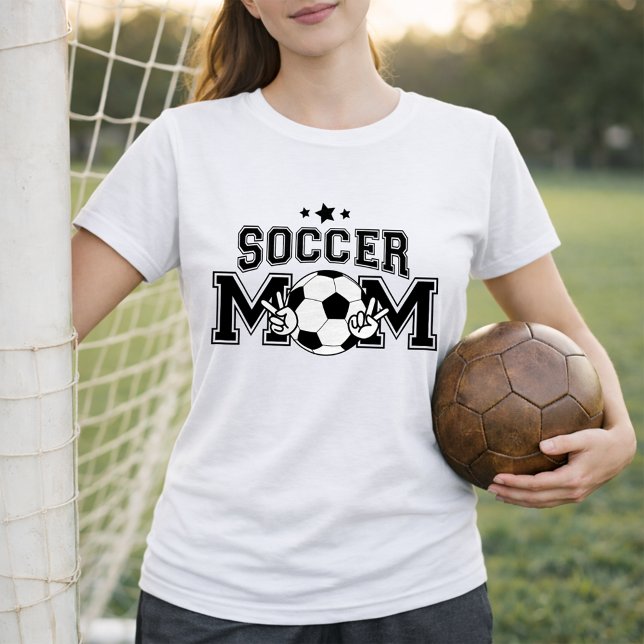 Camiseta Mãe de Futebol Estilo Universitário Com Bola (Criador carregado)