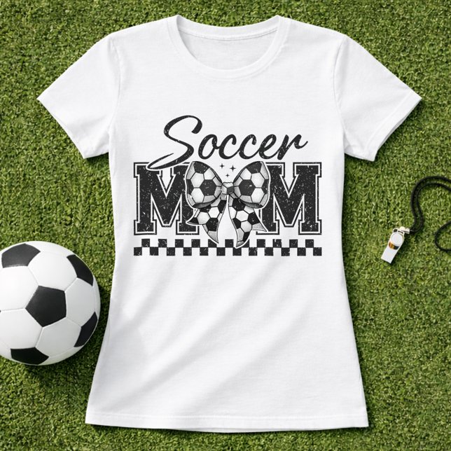 Camiseta Mãe de Futebol Xadrez em Arco (Criador carregado)