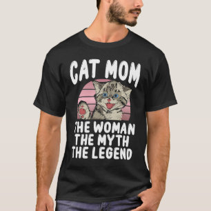 Camiseta Mãe de Gato A Mulher O Mito A Lenda Gráfico Divert