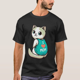 Camiseta Mãe de Gato, Amante de Gatos Mulheres com Filhotes