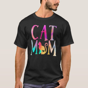 Camiseta Mãe de Gato Aquarela Dona de Gato Engraçada Mulher