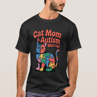Camiseta Mãe de Gato Autista Guerreira do Autismo Colorido
