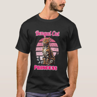 Camiseta Mãe de Gato Bengal BENGAL PRINCESA Gato Bengal Eng