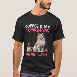 Camiseta Mãe de Gato CAFÉ E VAN TURCO SÃO TUDO O QUE EU QUE