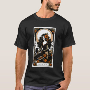 Camiseta Mãe de Gato Com Tarot Lua Felino Mãe de Gato