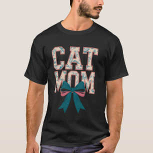 Camiseta Mãe de Gato Coquete Laço Dia das Mães Mulheres