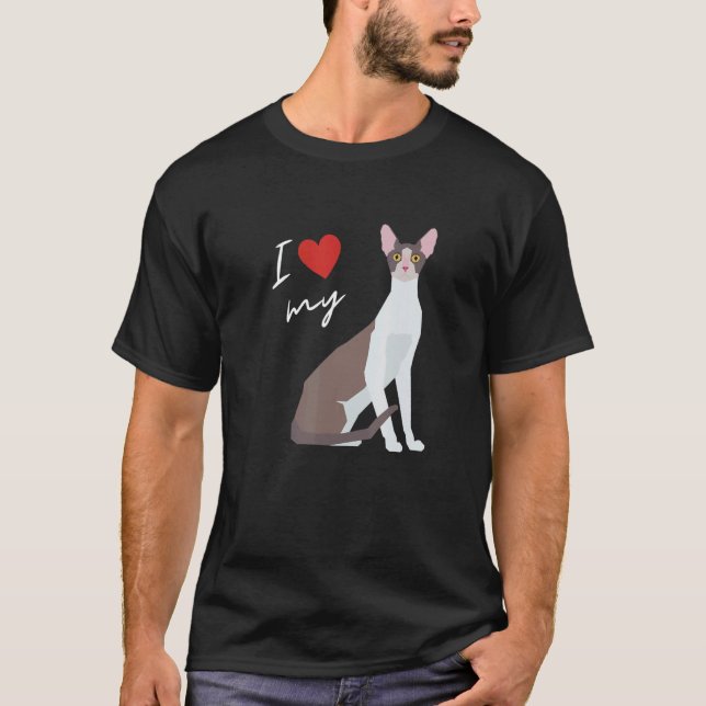 Camiseta Mãe de Gato Cornish Rex Para Gato (Frente)