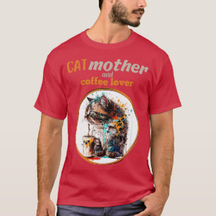 Camiseta Mãe de gato e amante de café