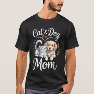 Camiseta Mãe de Gato e Cachorro Amante de Animais de Estima