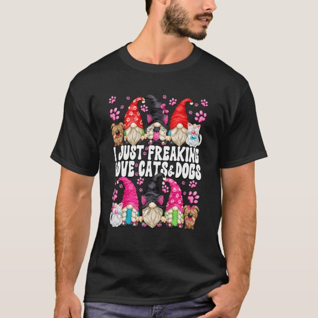 Camiseta Mãe de Gato e Cachorro Dizer Divertido para Mulher (Frente)