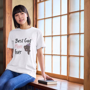Camiseta Mãe de Gato Fofa Arco Rosa Design Kawaii