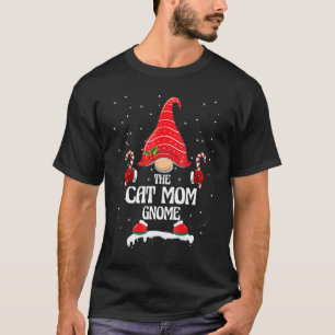 Camiseta Mãe de Gato Gnomo Plaid Búfalo Família Corresponde
